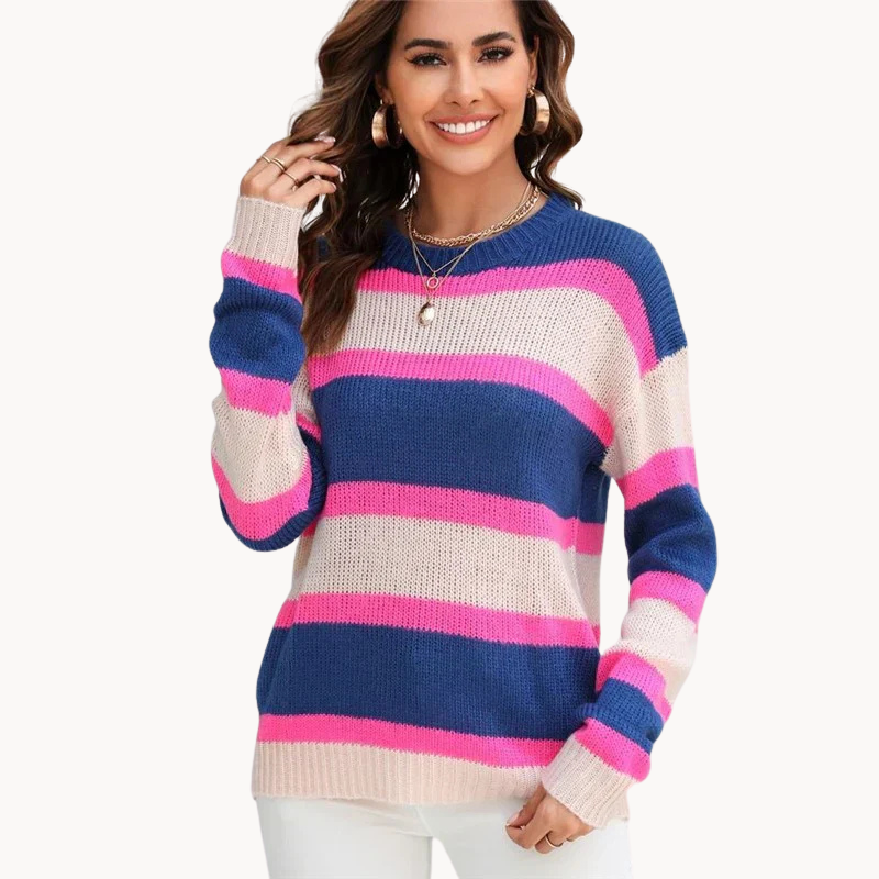 Abigail | Vibrant Striped Comfort Damenpullover