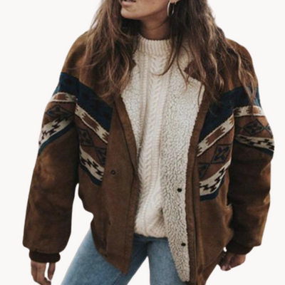 Eliane | Ethnisches Muster Bohème Damen Wintermantel