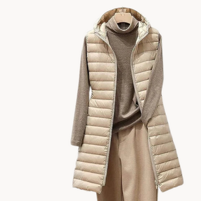 Macarena | Eleganter ärmelloser langer Mantel für Frauen