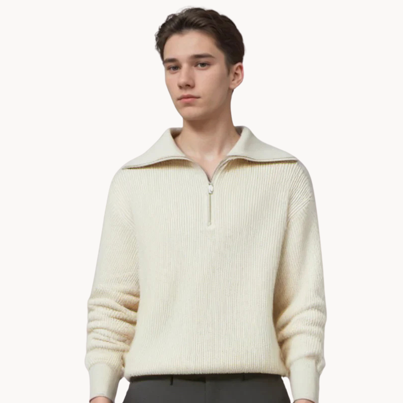 Elio | Gestreifter Pullover mit Reißverschluss für Herren