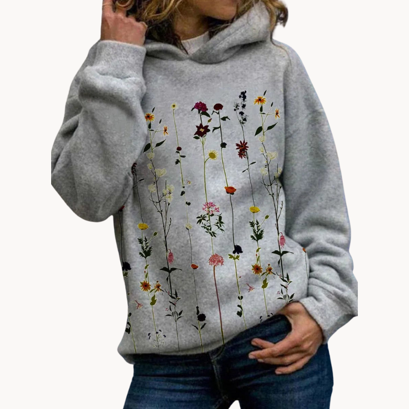 Liliana | Floral Bequemer Kapuzenpullover für Frauen