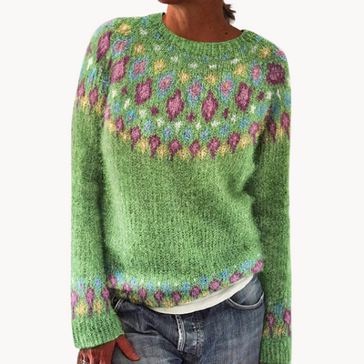 Rafaela | Geometrischer Kontrast Pullover für Frauen