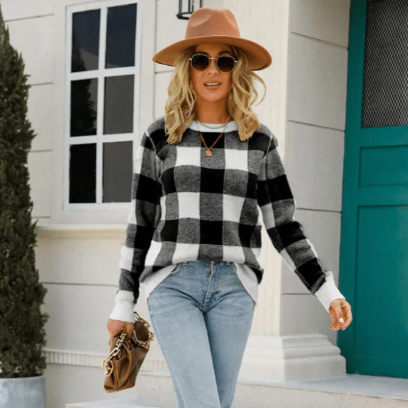 Pascale | Zeitlos Karierter Damenpullover