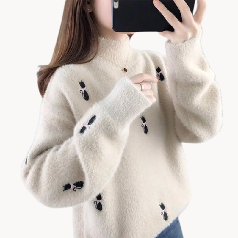 Hannah | Flauschiger Rollkragenpullover für Frauen