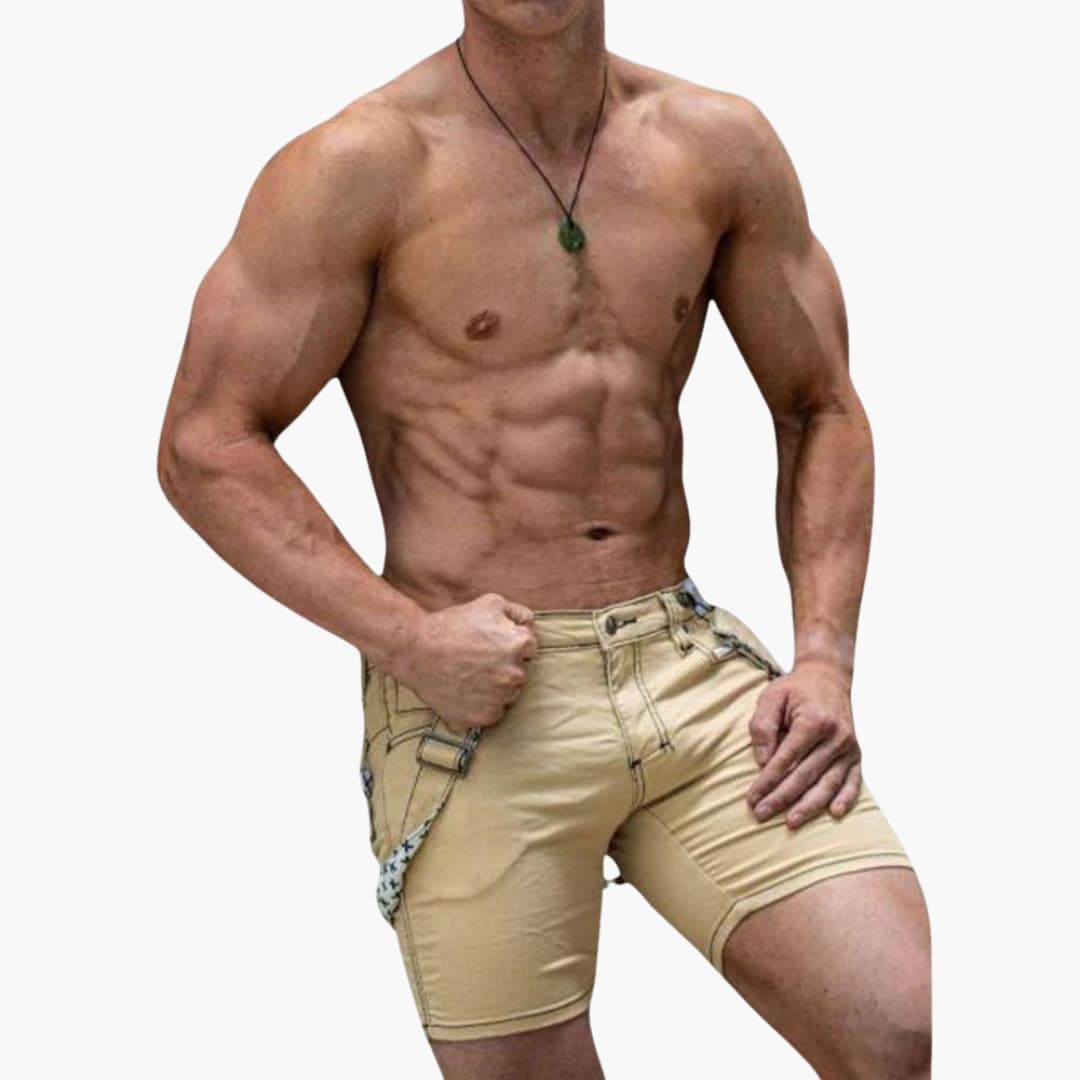 Herren Sommer Cargo Shorts mit Gürtel und Seitentaschen