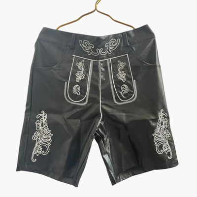 Bestickte Lederhose mit Gürtel für Herren - Oktoberfest 2025