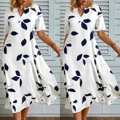 Lebendiges Baumwoll-Leinen Kleid für Damen – Mia