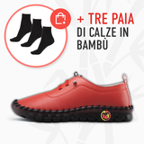 Rot + drei Sockenpaare in Bambus