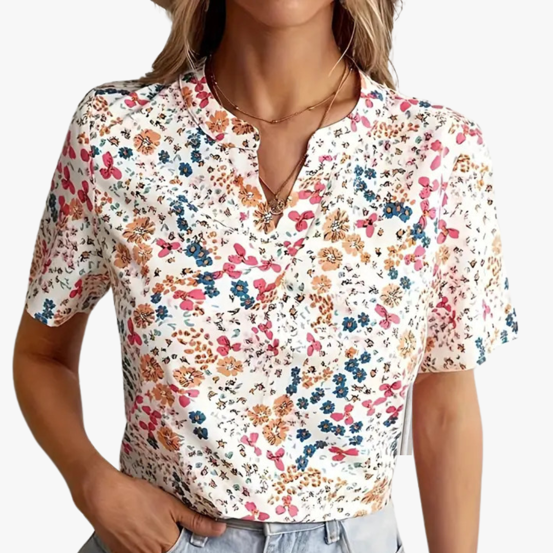 Vintage Blumenmuster Damen Bluse