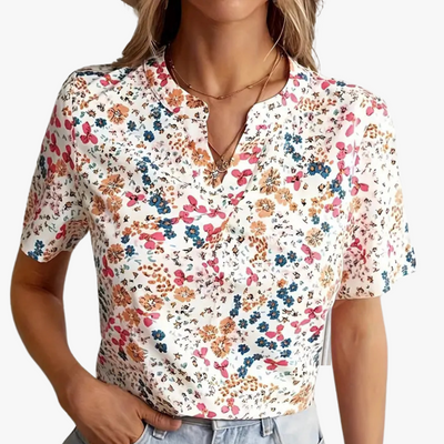 Vintage Blumenmuster Damen Bluse