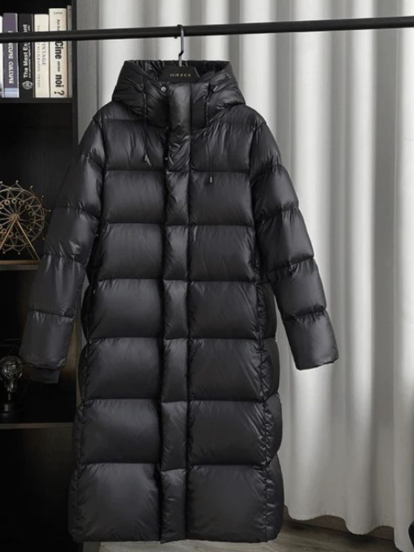 Lange Damen Winterjacke mit Reißverschluss