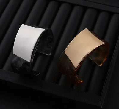 Elegante Statement Damen Armreif Manschette Gold Silber