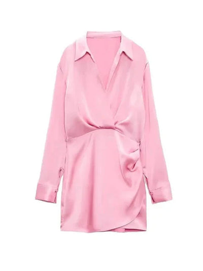 Sabine | Satin Abendkleid mit V Ausschnitt