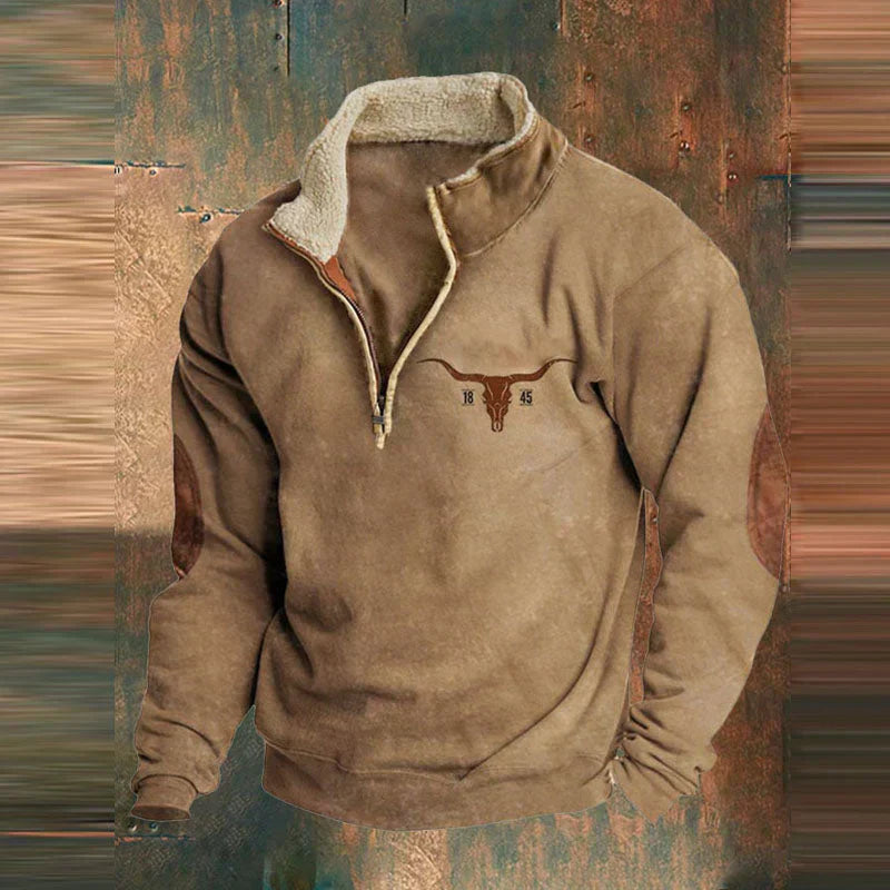 Herren-Pullover mit viertel Zip-Up
