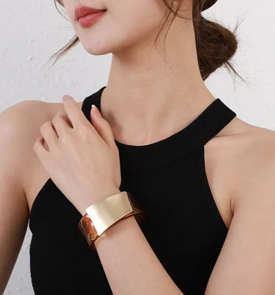 Elegante Statement Damen Armreif Manschette Gold Silber