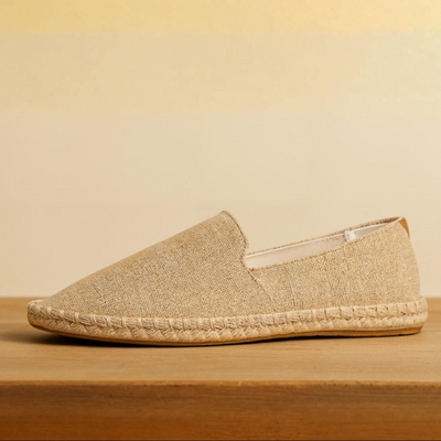 Arden™ Unisex Espadrille Beige – Bequeme Leinenslipper mit Handgenähter Juteschnur