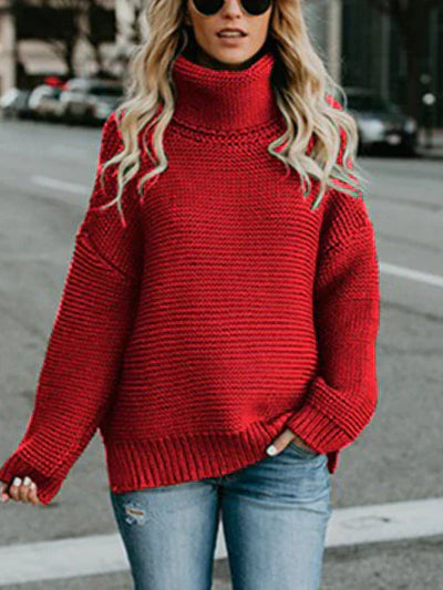 Rollkragen-Strickpullover für Damen