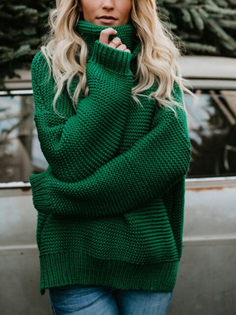 Rollkragen-Strickpullover für Damen
