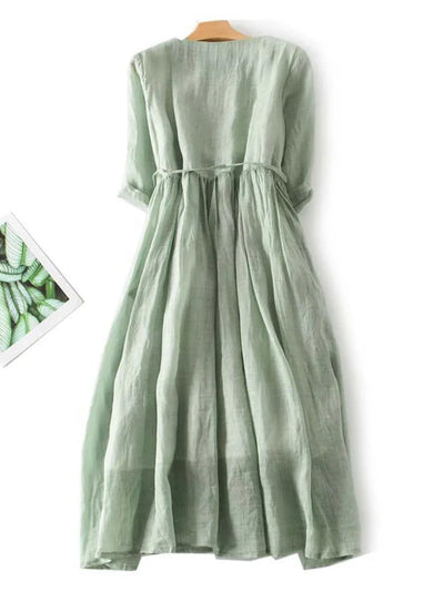 Elegantes Sommerkleid aus Leinen von Heidi-Mode –  Laura