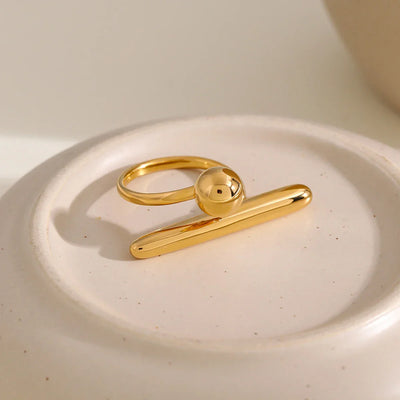 Minimalistischer 18K Damen Ring aus Edelstahl