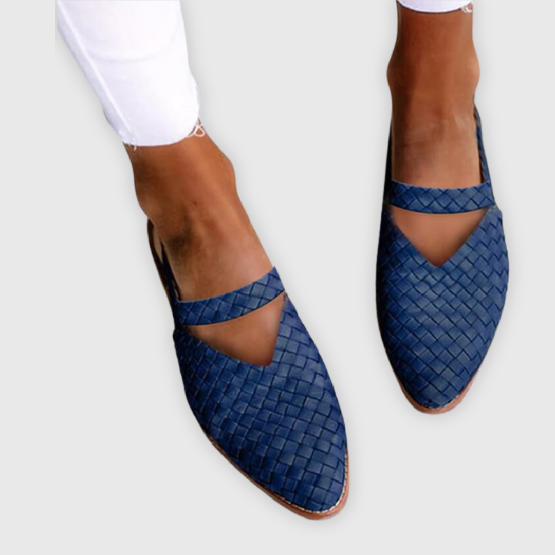 Geflochtene Damen Sandalen aus Leder