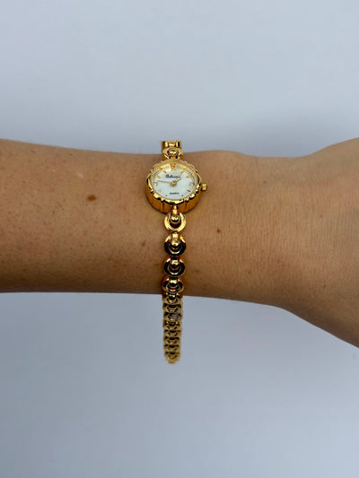 Goldene Filigrane Damen Armbanduhr