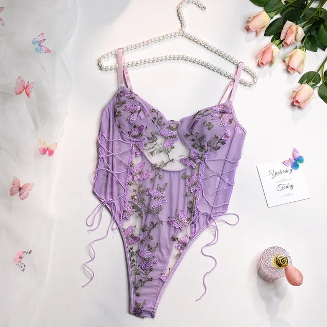 Selene™ | Bestickter Schmetterling Bodysuit – Eleganz trifft auf Sinnlichkeit