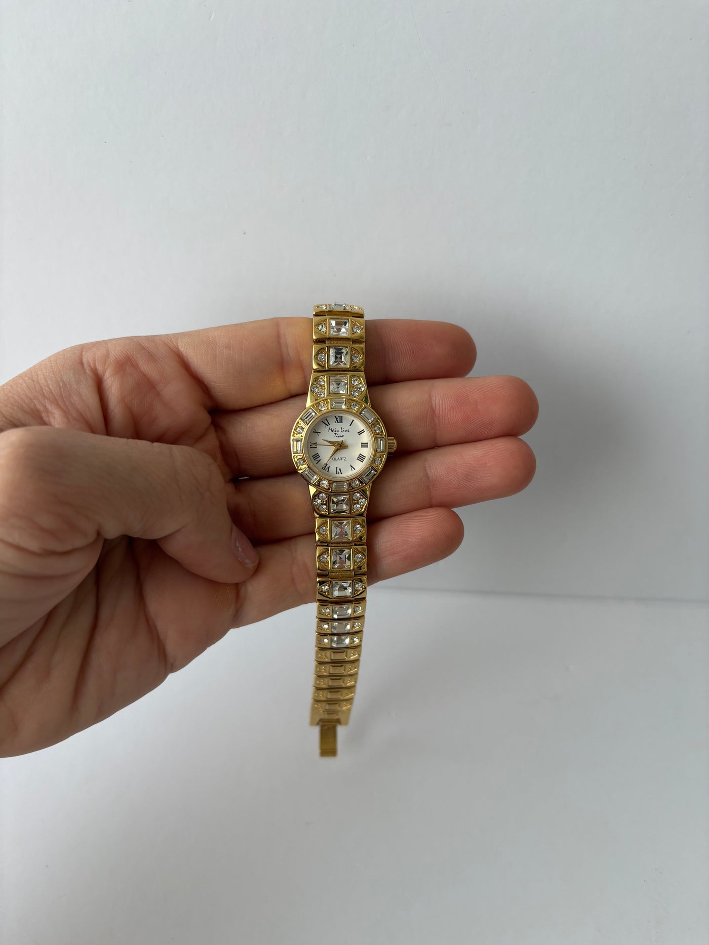 Vintage Gold Diamant Damen Armbanduhr