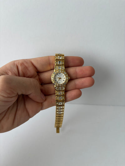 Vintage Gold Diamant Damen Armbanduhr