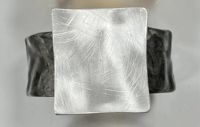 Geometrischer Damen Armreif Chunky Design Harz Gold Silber