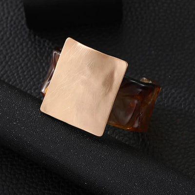 Geometrischer Damen Armreif Chunky Design Harz Gold Silber