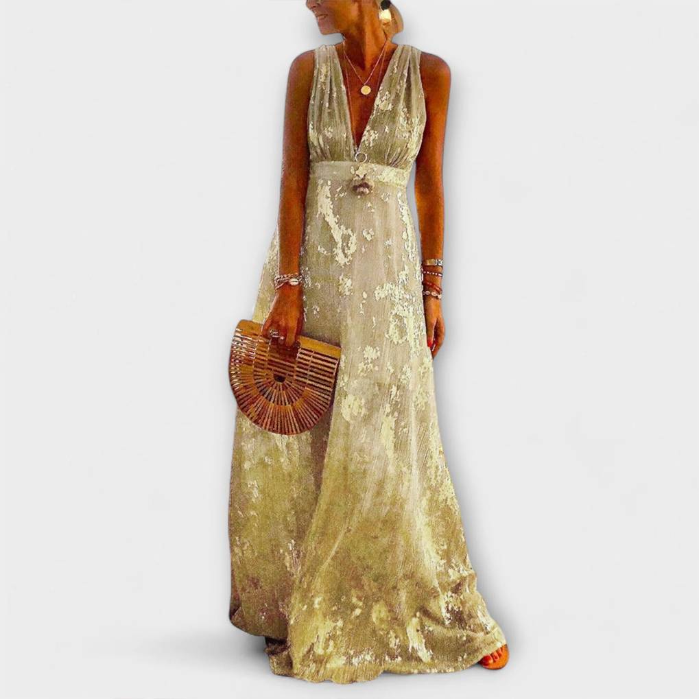 V-Ausschnitt Kleid mit Glitzerverzierungen