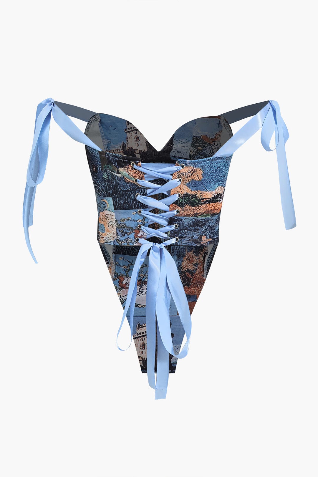 Andrea | Kunstvolle Corsage & Cargohose mit Retro-Print