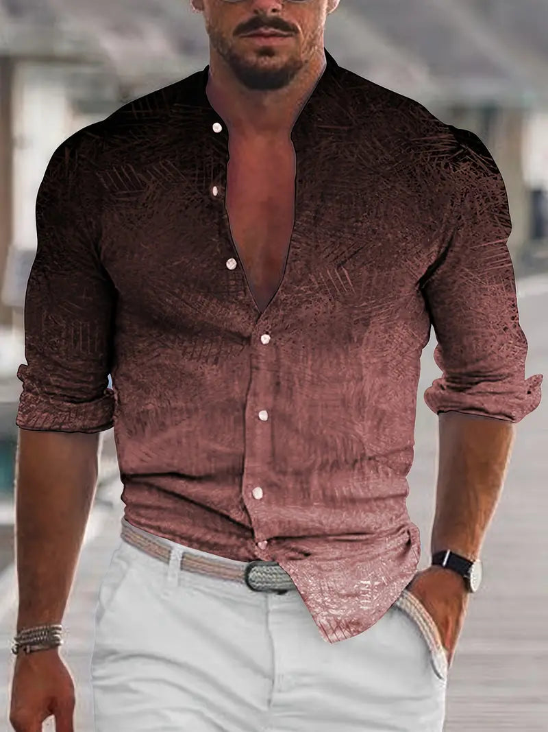 Modisches Langarmhemd mit Schlanker Passform & Farbverlauf – Beto