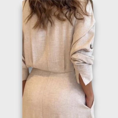 Lea – Luftiges Hemdblusenkleid mit Gürtel