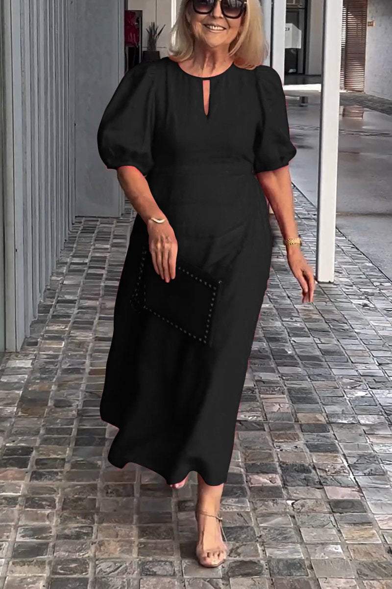 Langes Damenkleid aus robustem Leinen  | Sarah