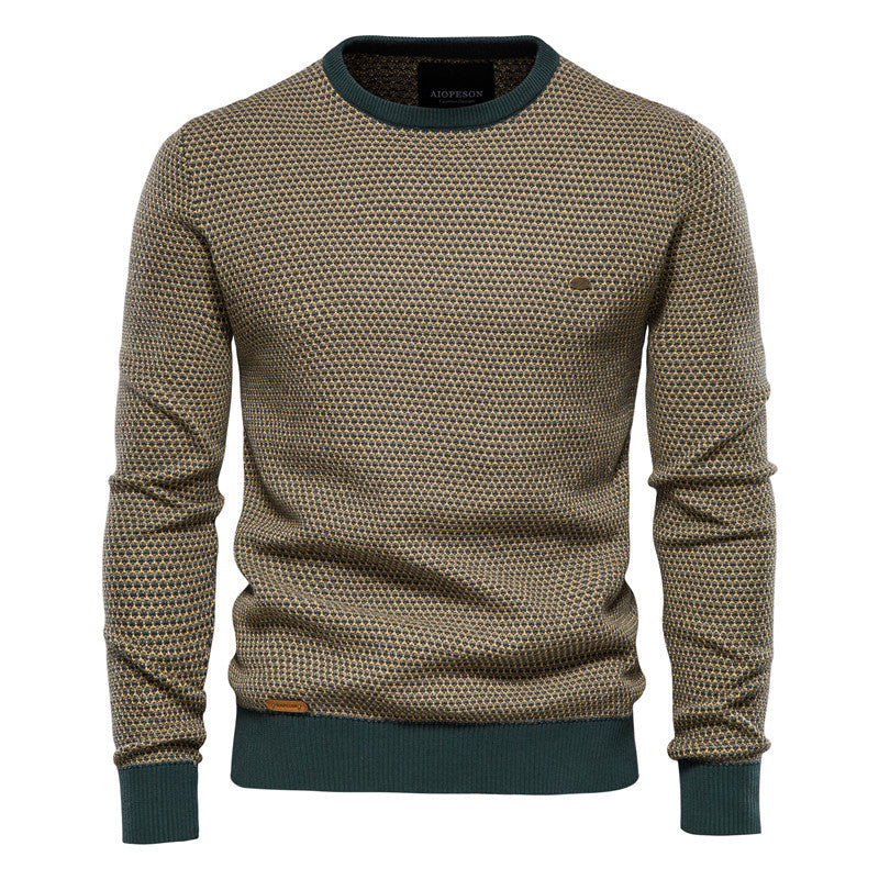 Stylischer Herrenpullover mit kontrastfarbenem Saum – Emiliano