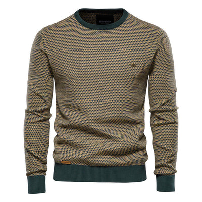 Stylischer Herrenpullover mit kontrastfarbenem Saum – Emiliano
