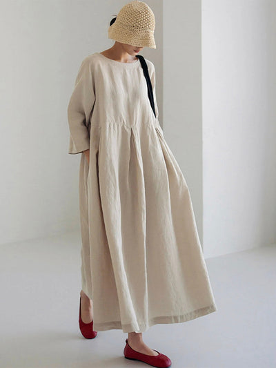 Gemütliches Leinenkleid mit praktischen Seitentaschen –Lena