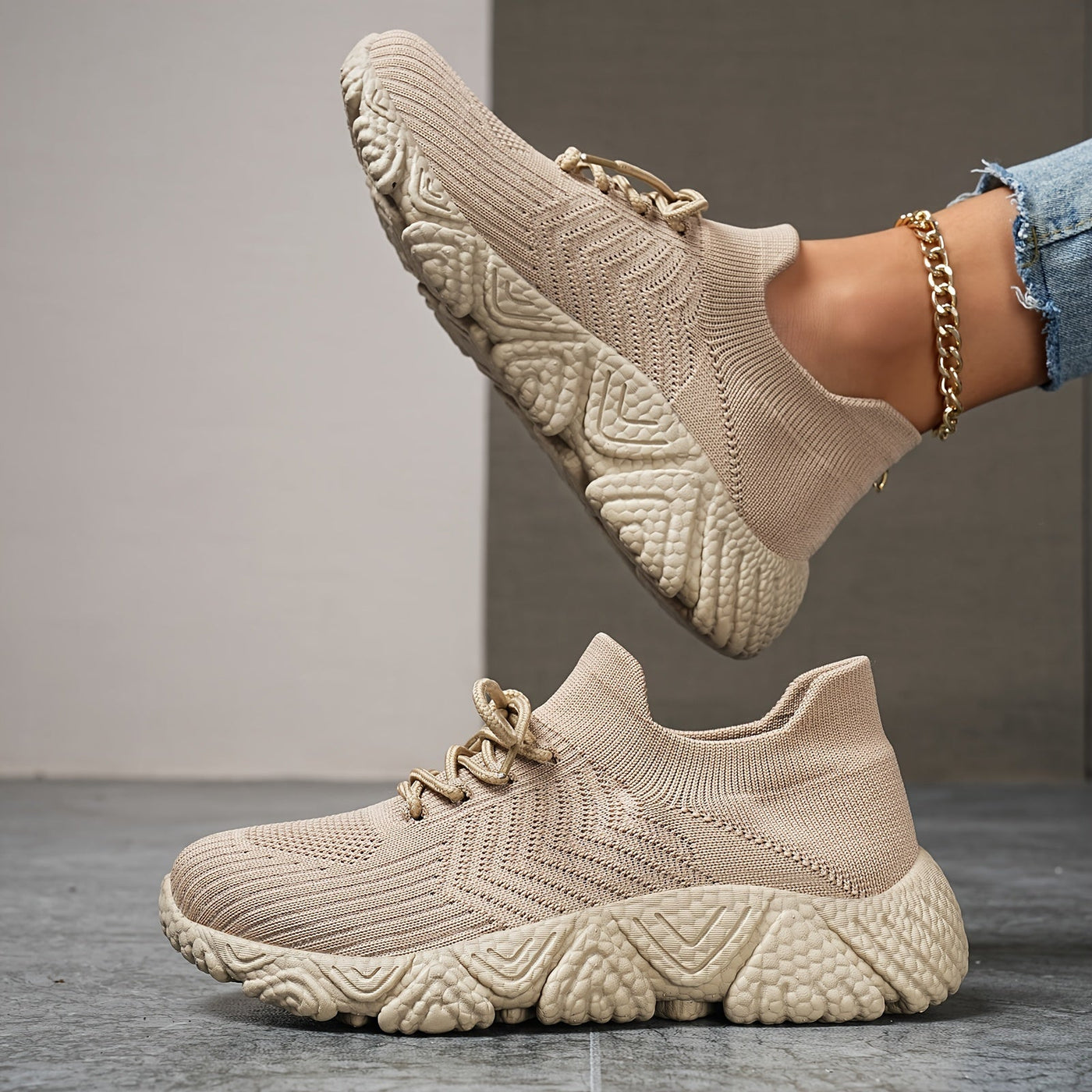 Stilvolle Damen All-Saison-Schuhe in Khaki - Atmungsaktiv & Gepolsterte Sohle von Fadenburg