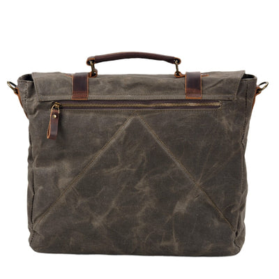 Bruges Messenger Bag – Robuste Canvas & Crazy Horse Leder Schultertasche mit Laptopfach
