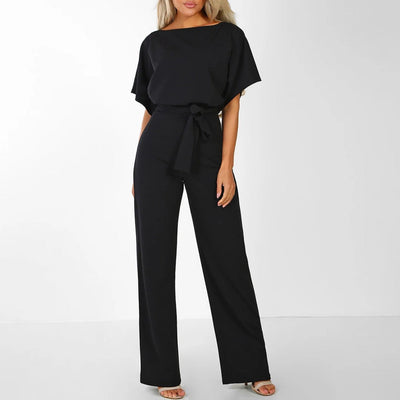 Damen-Jumpsuit Elianne mit weitem Bein und Taillenschnürung