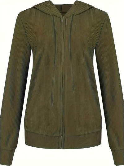 Moira – Langärmelige Kapuzenjacke Mit Reißverschluss Und Kordelzug