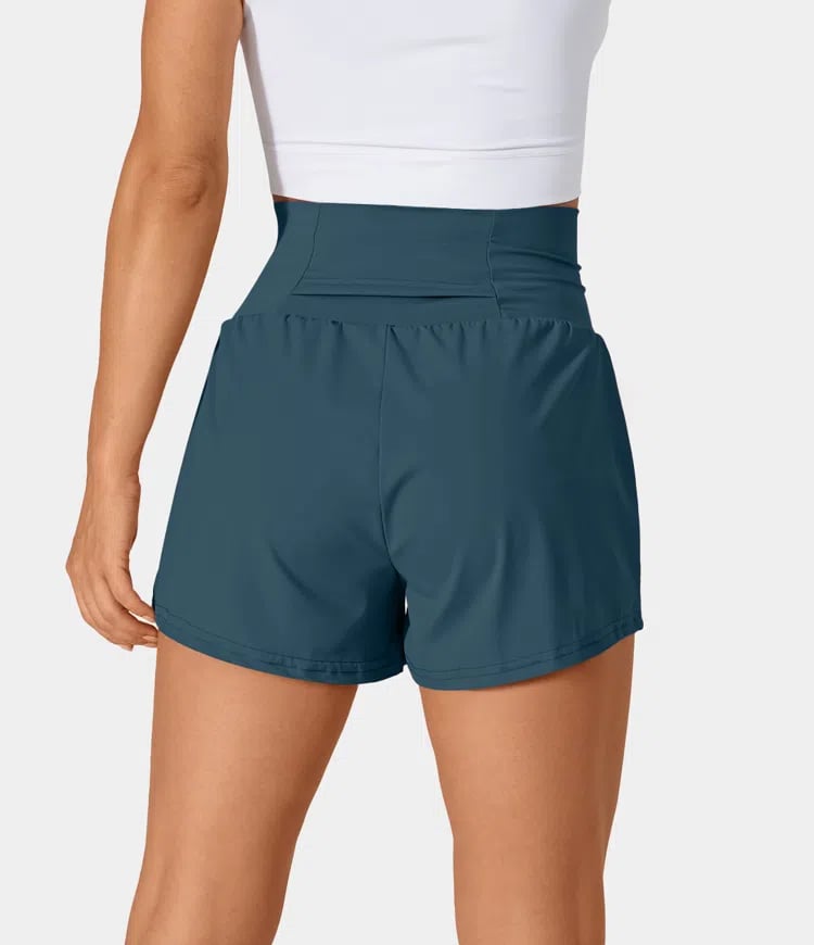 Laurel |  2-in-1-Yogashorts mit hoher Taille und Seitentaschen