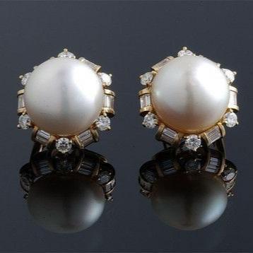 Vintage-Ohrringe mit Perlen und Glitzer