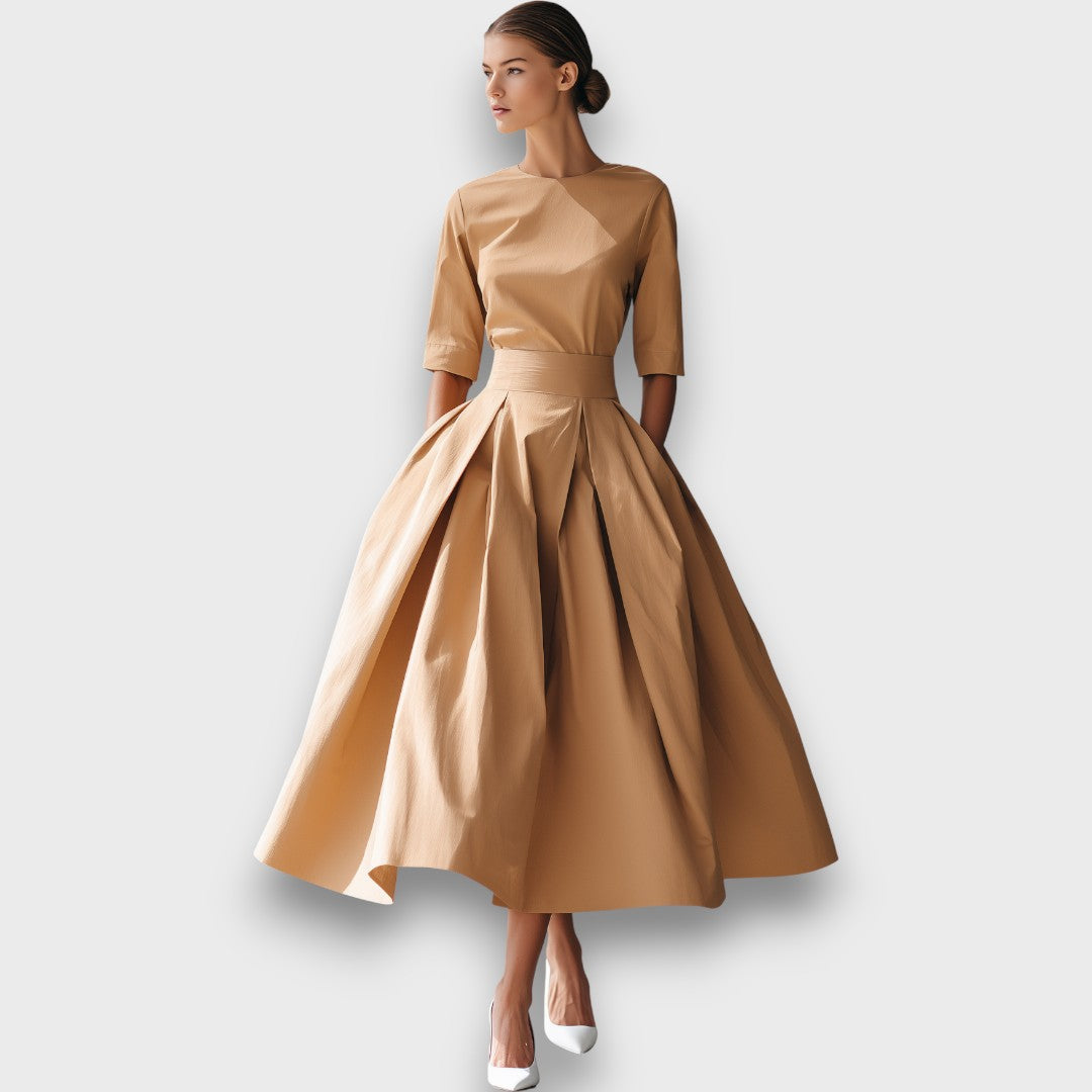 Amarisse – Midikleid aus strukturierter Baumwolle