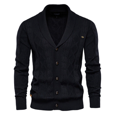 OLIVIERO™ Herren Baumwoll-Cardigan mit Geflochtenem Design und Knopfverschluss