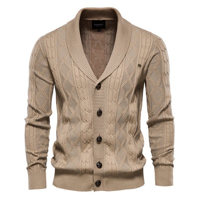 OLIVIERO™ Herren Baumwoll-Cardigan mit Geflochtenem Design und Knopfverschluss
