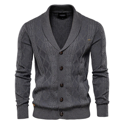 OLIVIERO™ Herren Baumwoll-Cardigan mit Geflochtenem Design und Knopfverschluss
