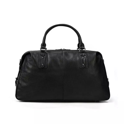 Aalborg™ Schwarze Leder-Holdall – Elegante 25L Reisetasche Mit Verstellbarem Lederriemen